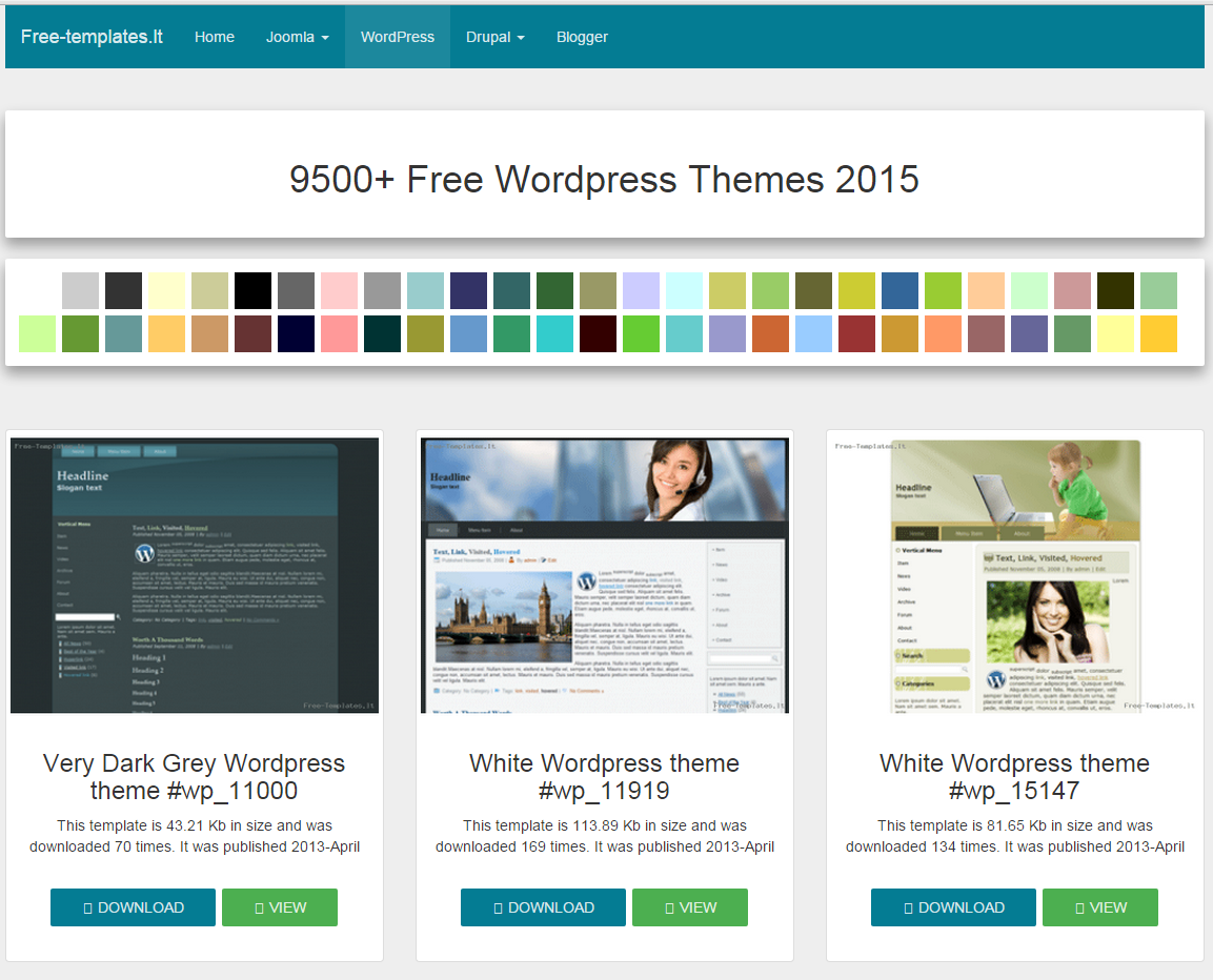9500+ Free Wordpress Themes 2015